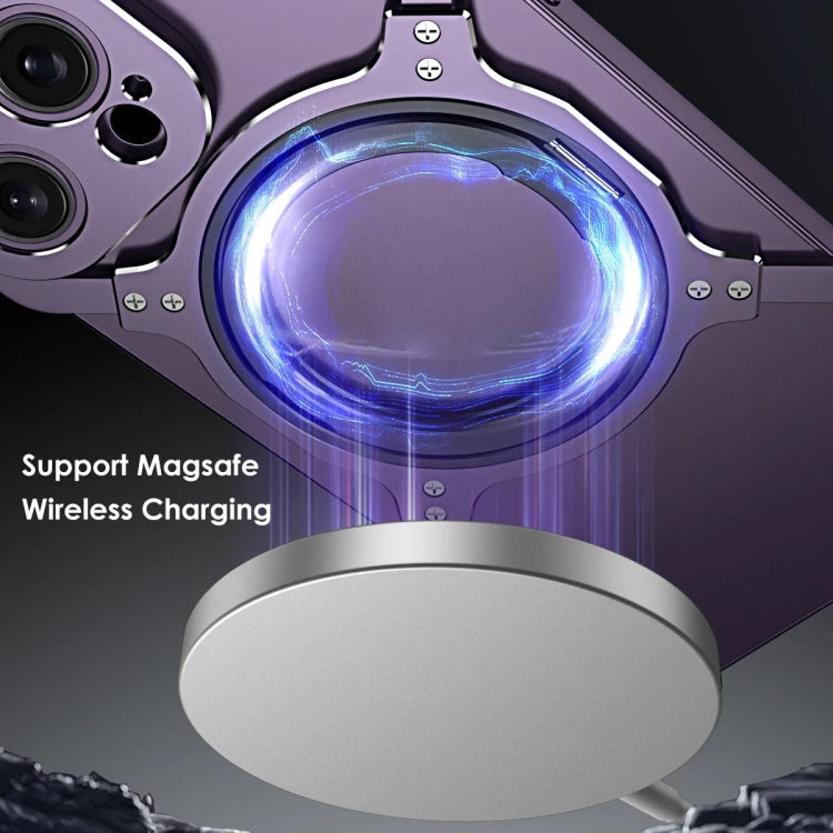 Mechanical Arm Borderless MagSafe Holder Metal Phone Case, For iPhone 13 Pro Max, For iPhone 13 Pro, For iPhone 13
