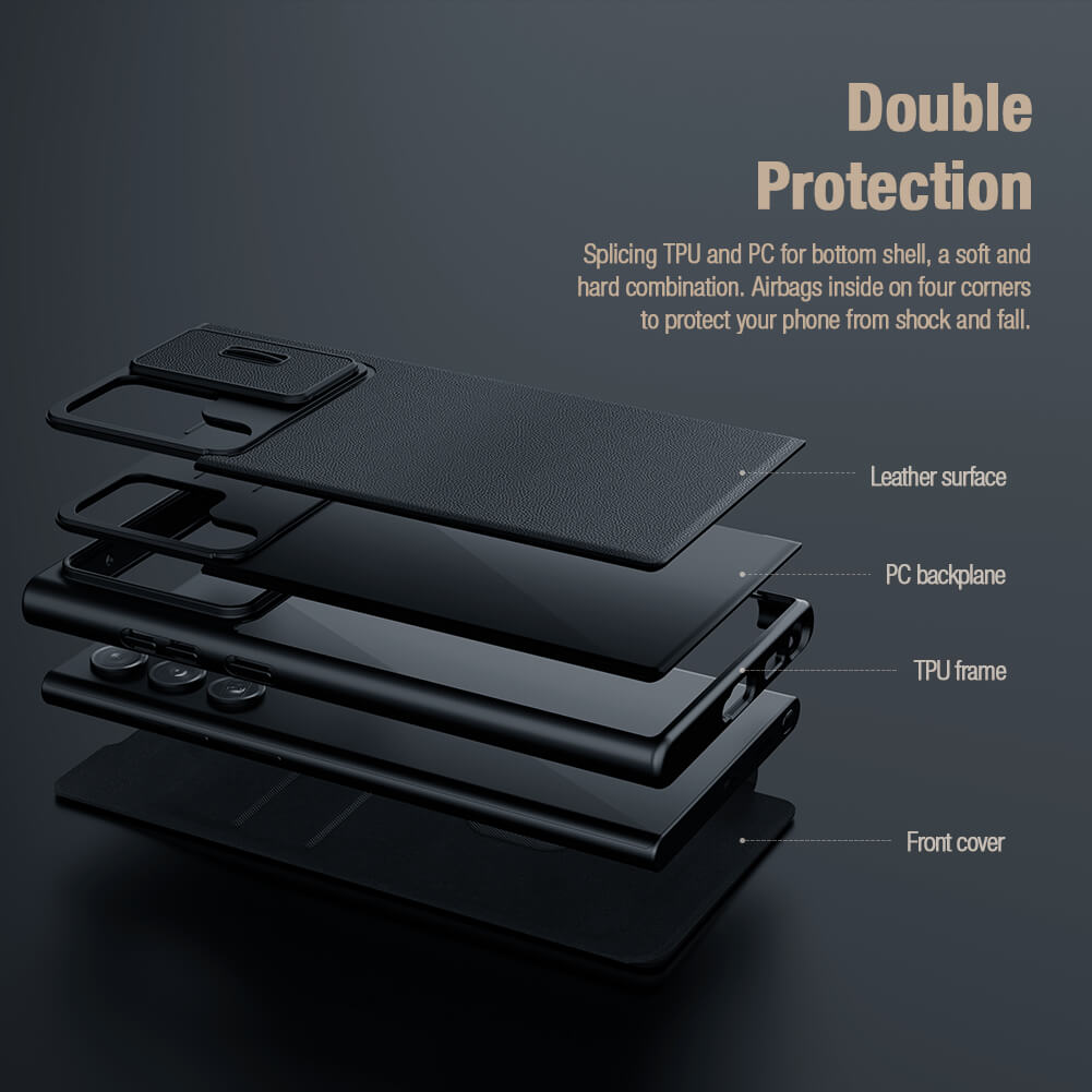Nillkin Qin Pro Plain Leather + Cloth Case Samsung Galaxy S22 Ultra