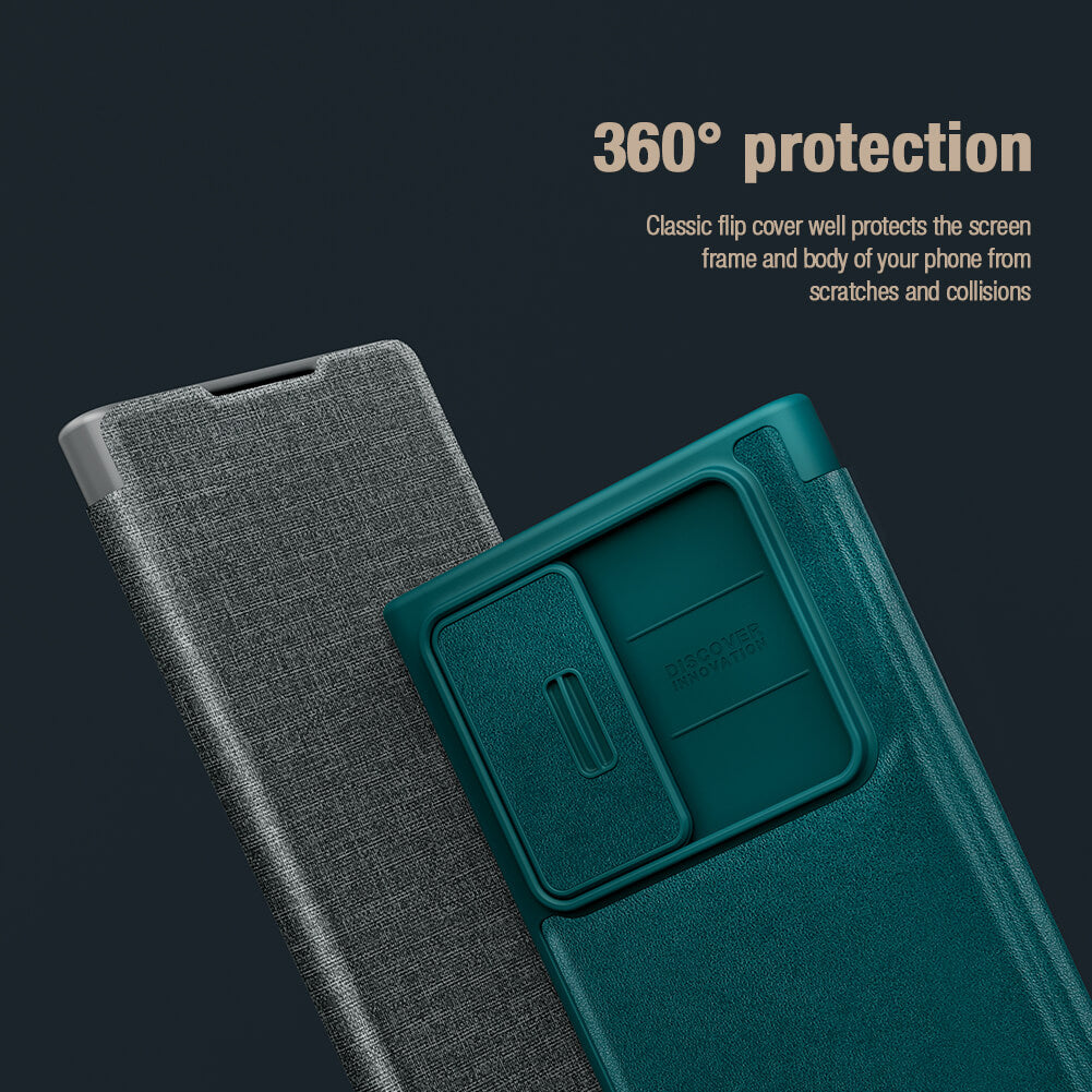 Nillkin Qin Pro Plain Leather + Cloth Case Samsung Galaxy S22 Ultra