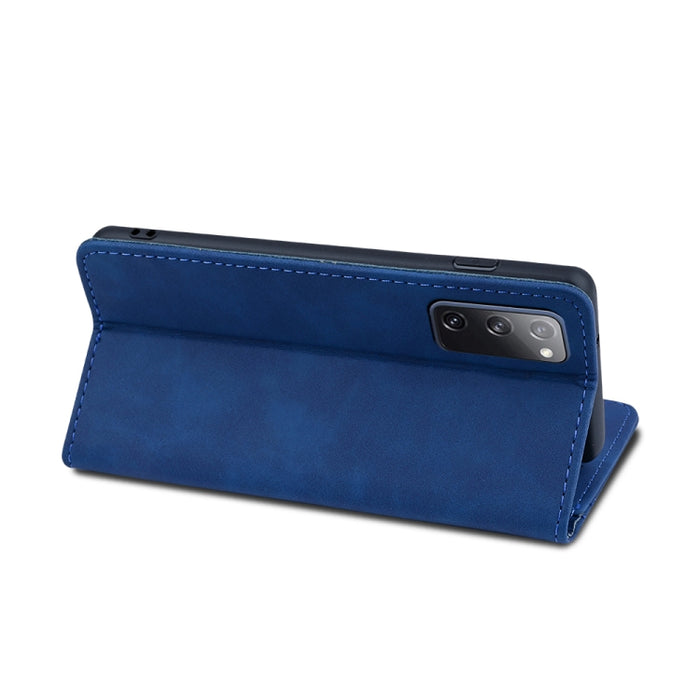 Skin-feel Calfskin Texture Magnetic Flip Leather Case Samsung S20 FE