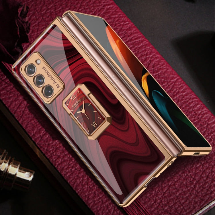GKK Foldable Plating Glass Case with Rotating Holder Samsung Z Fold2 5G