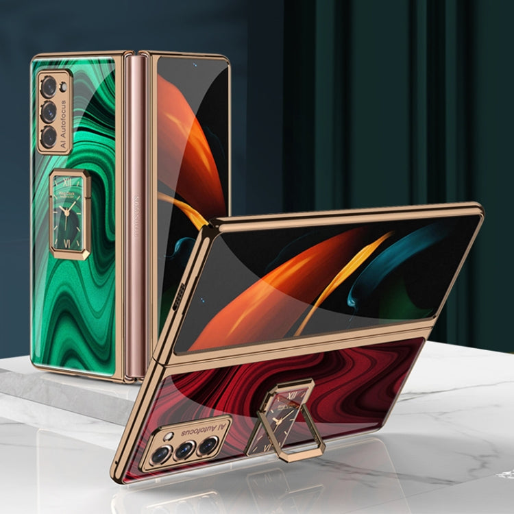 GKK Foldable Plating Glass Case with Rotating Holder Samsung Z Fold2 5G