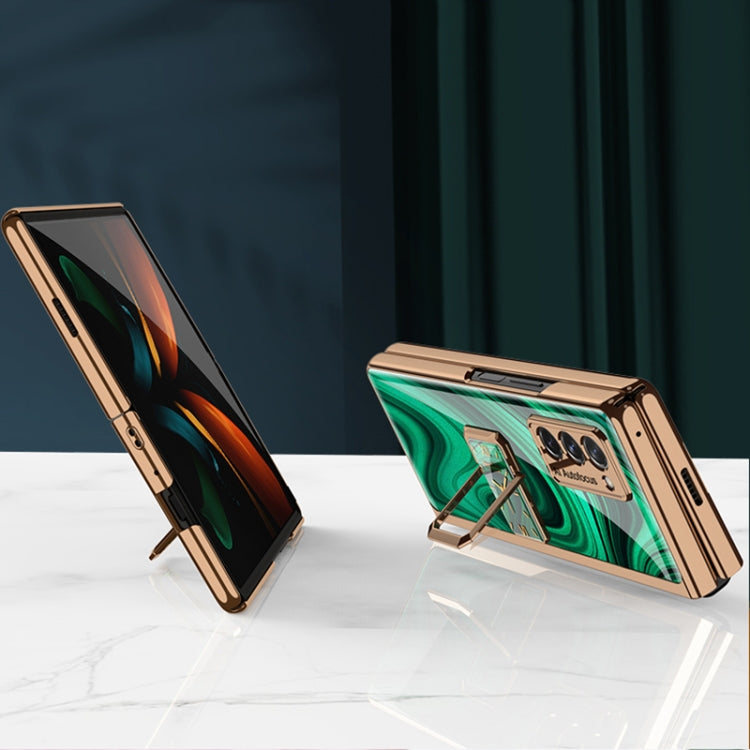 GKK Foldable Plating Glass Case with Rotating Holder Samsung Z Fold2 5G