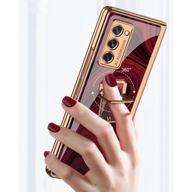 GKK Foldable Plating Glass Case with Rotating Holder Samsung Z Fold2 5G