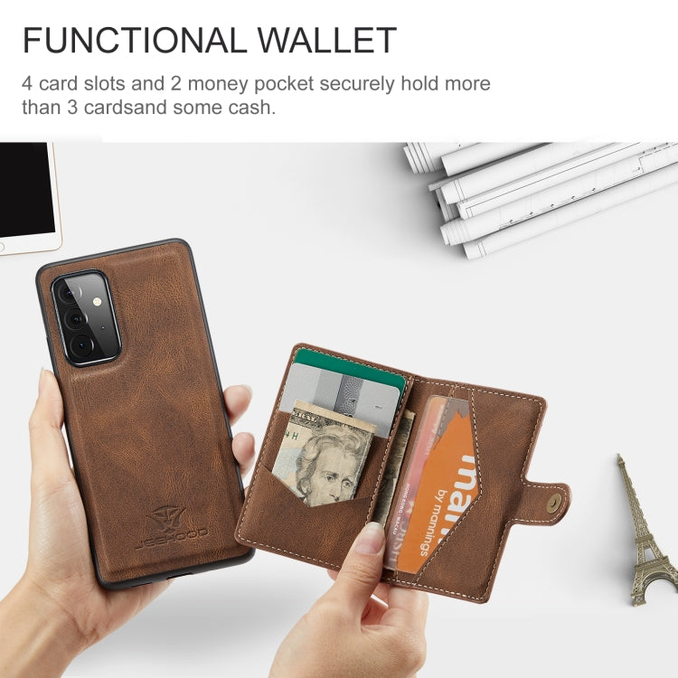 JEEHOOD Retro Magnetic Detachable Wallet Case Samsung A72 4G / 5G