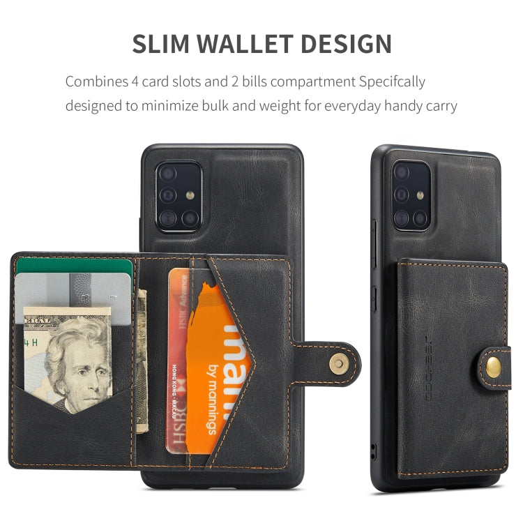 JEEHOOD Retro Magnetic Detachable Wallet Case Samsung A51 5G
