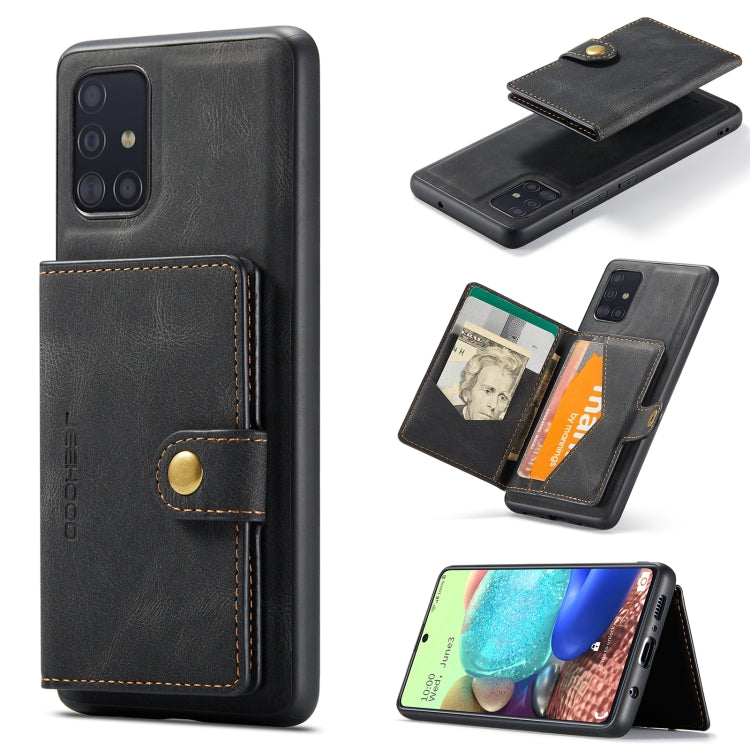 JEEHOOD Retro Magnetic Detachable Wallet Case Samsung A71 5G