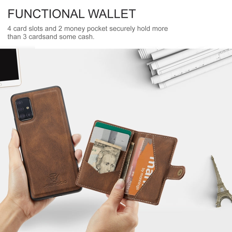 JEEHOOD Retro Magnetic Detachable Wallet Case Samsung A71 5G
