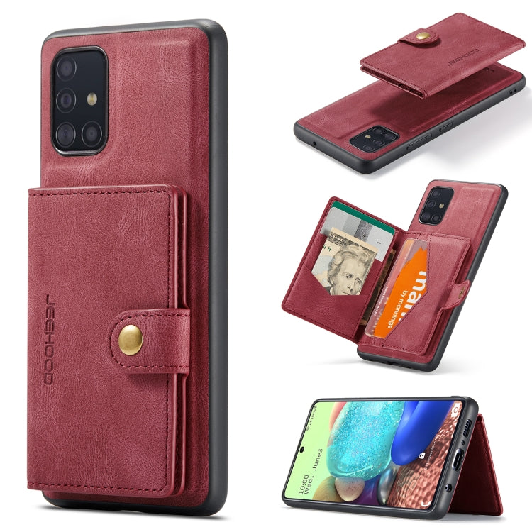 JEEHOOD Retro Magnetic Detachable Wallet Case Samsung A71 5G