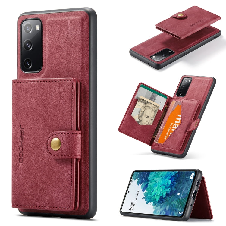 JEEHOOD Retro Magnetic Detachable Wallet Case Samsung S20 Fe