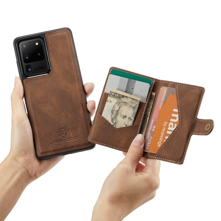 JEEHOOD Retro Magnetic Detachable Wallet Case Samsung Note 20 Ultra
