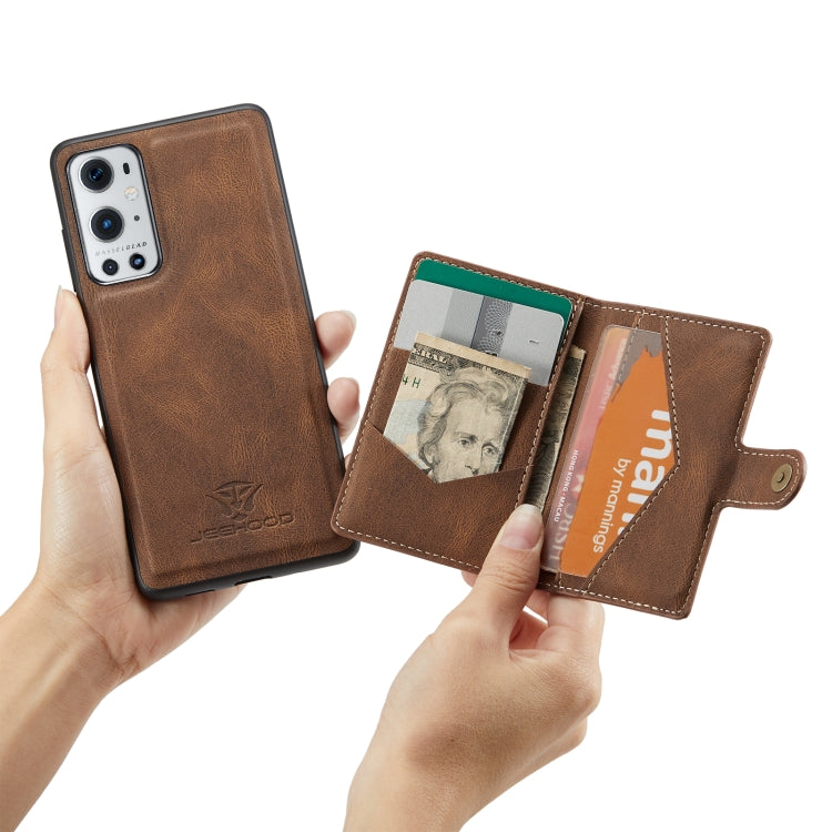 JEEHOOD Retro Magnetic Detachable Wallet Case OnePlus 9 Pro