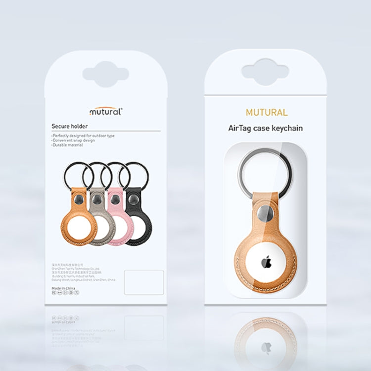 Mutural Leather Protective Case with Key Ring AirTag