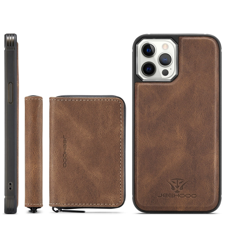 JEEHOOD Magnetic Zipper Flip Leather Case iPhone 12 mini