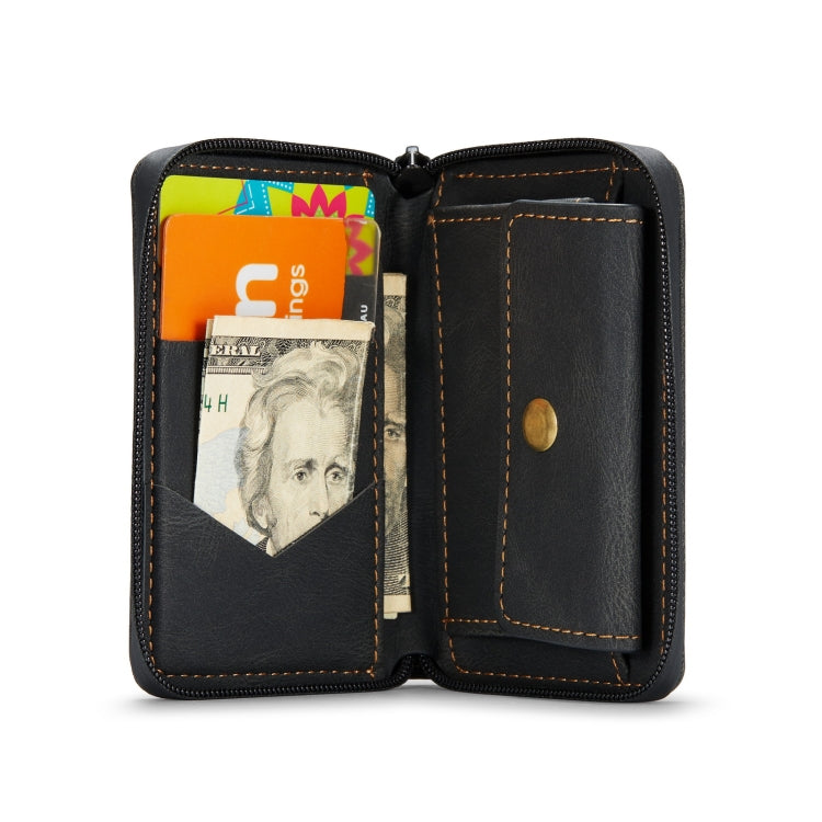 JEEHOOD Magnetic Zipper Flip Leather Case iPhone 12 Pro Max