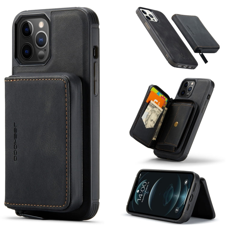 JEEHOOD Magnetic Zipper Flip Leather Case iPhone 13