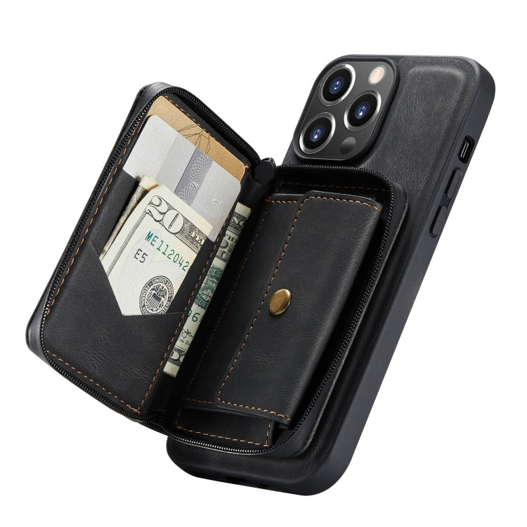 JEEHOOD Magnetic Zipper Flip Leather Case iPhone 13