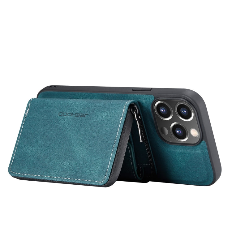 JEEHOOD Magnetic Zipper Flip Leather Case iPhone 13