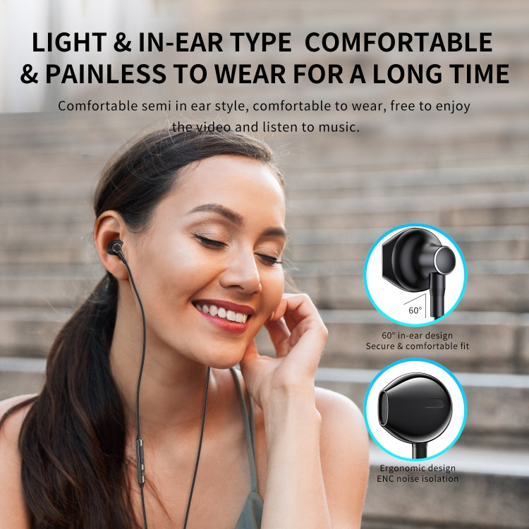 JOYROOM Type-C Semi-in-ear Wired Control Earphone JR-EC03
