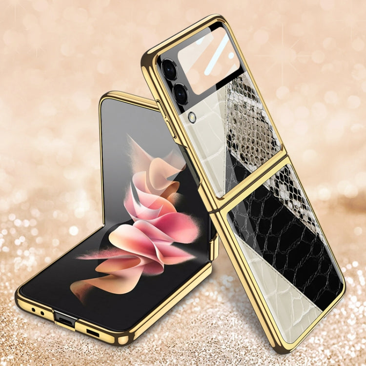GKK Texture Pattern Electroplating Tempered Glass Case Samsung Z Flip3