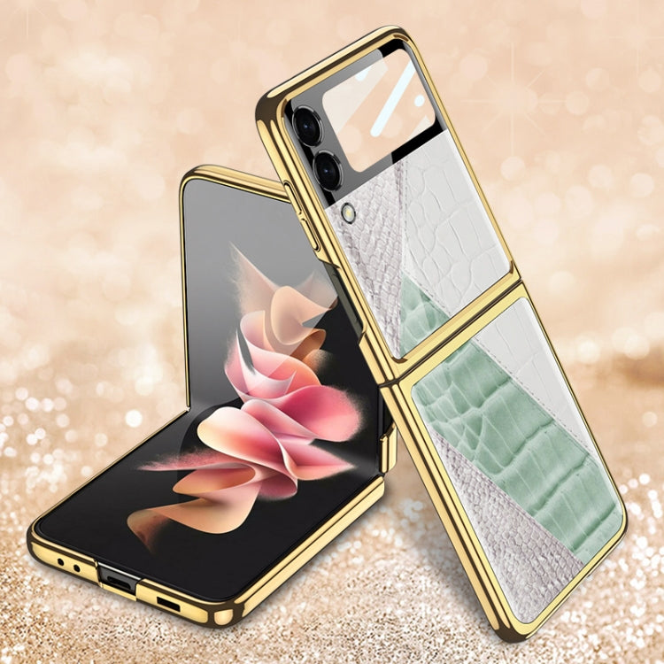 GKK Texture Pattern Electroplating Tempered Glass Case Samsung Z Flip3
