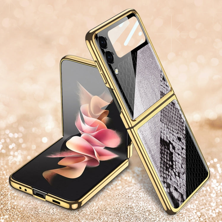 GKK Texture Pattern Electroplating Tempered Glass Case Samsung Z Flip3