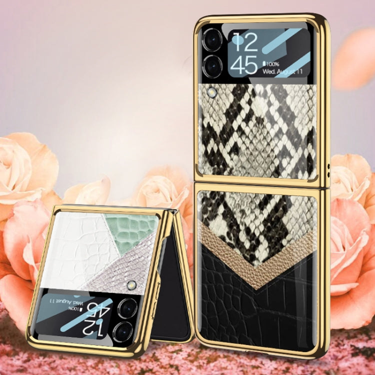 GKK Texture Pattern Electroplating Tempered Glass Case Samsung Z Flip3