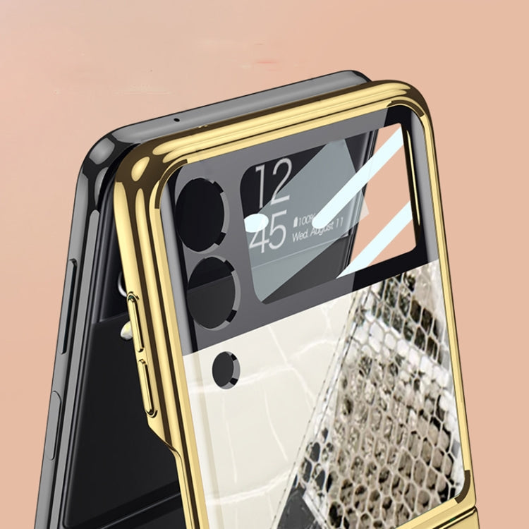 GKK Texture Pattern Electroplating Tempered Glass Case Samsung Z Flip3