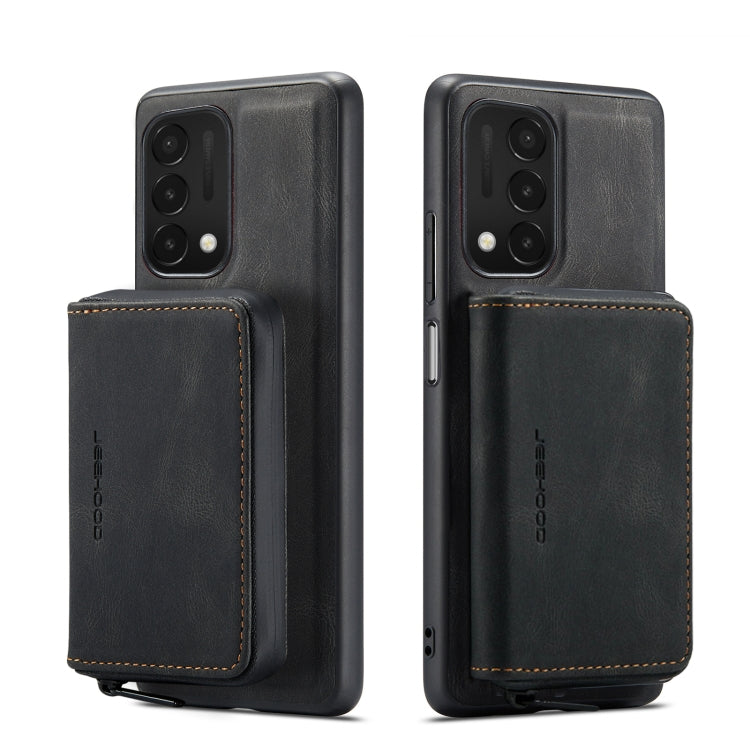 JEEHOOD Magnetic Zipper Flip Leather Case OnePlus Nord N200 5G