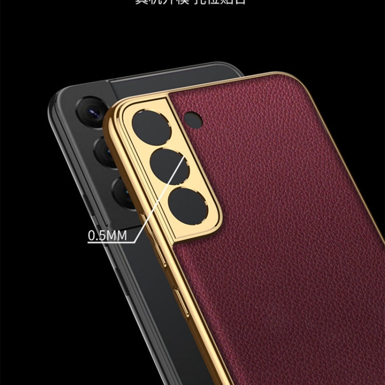 GKK Plating Leather Full Coverage Case Samsung S22+