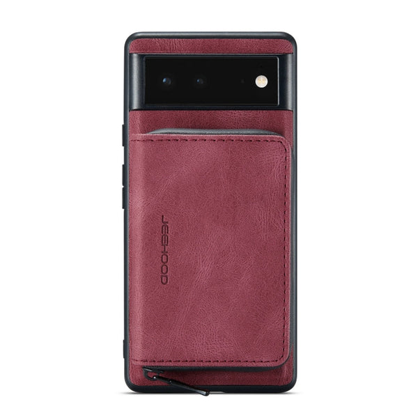 JEEHOOD Magnetic Zipper Flip Leather Case Google Pixel
