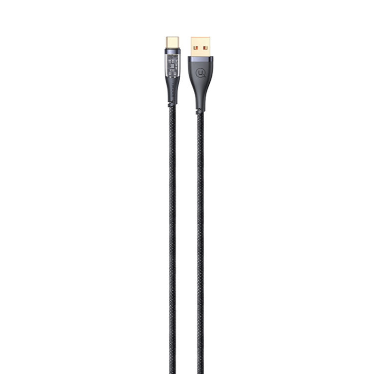 USAMS US-SJ572 Type-C / USB-C 66W Aluminum Alloy Transparent Charging Cata Cable, Length: 1.2m