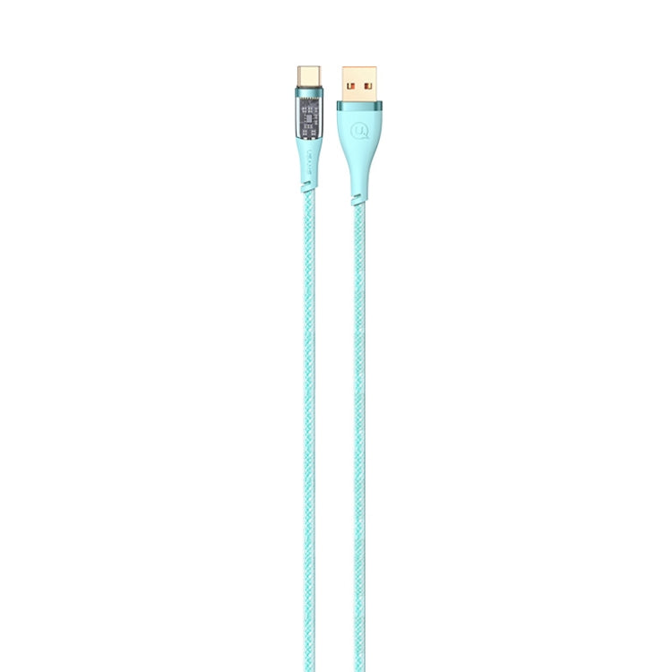 USAMS US-SJ572 Type-C / USB-C 66W Aluminum Alloy Transparent Charging Cata Cable, Length: 1.2m