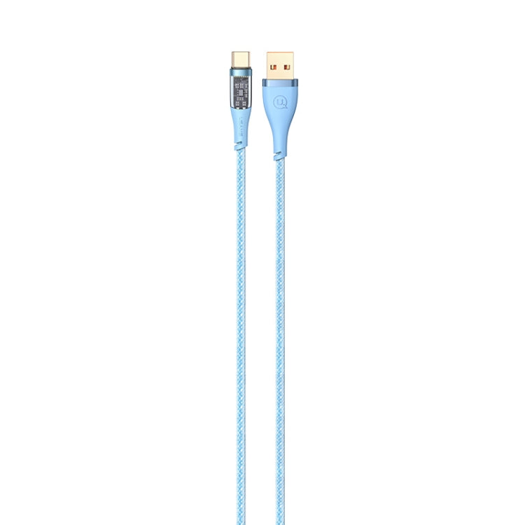 USAMS US-SJ572 Type-C / USB-C 66W Aluminum Alloy Transparent Charging Cata Cable, Length: 1.2m