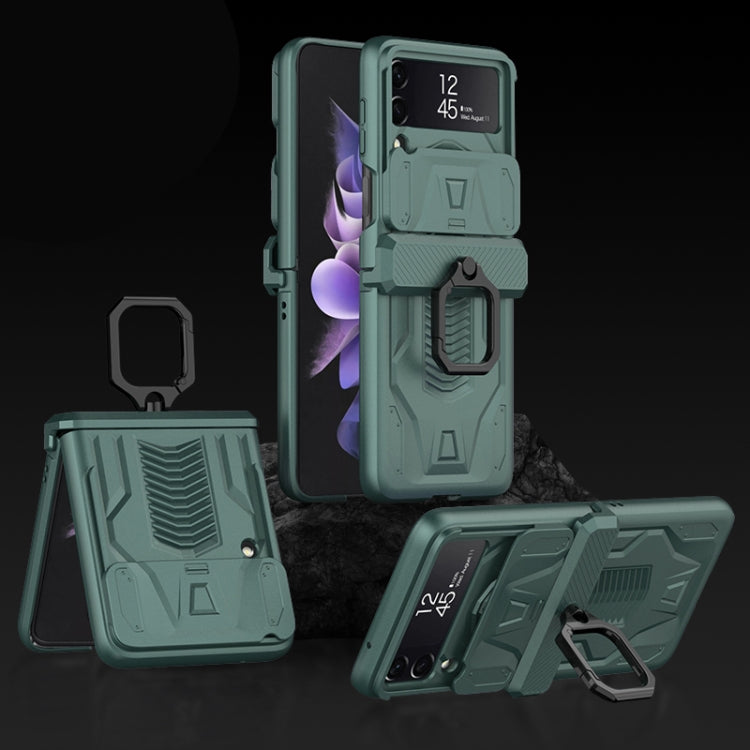 GKK Sliding Camshield Magnetic Armor Flip Case with Ring Holder Samsung Z Flip3