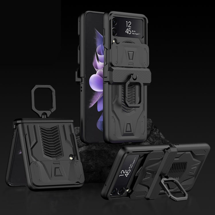 GKK Sliding Camshield Magnetic Armor Flip Case with Ring Holder Samsung Z Flip3