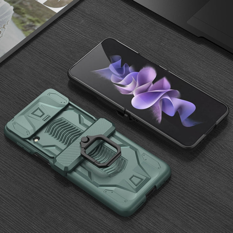 GKK Sliding Camshield Magnetic Armor Flip Case with Ring Holder Samsung Z Flip3