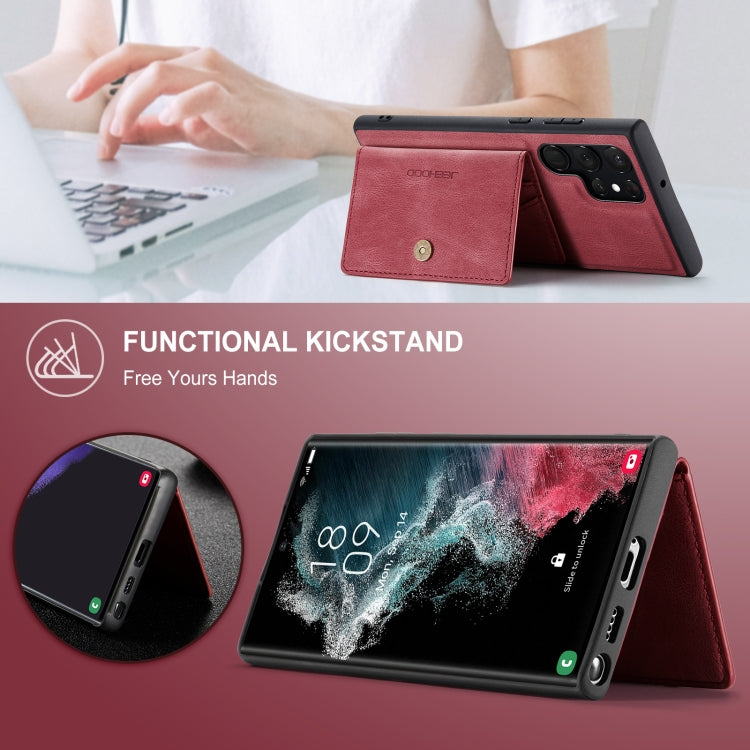 JEEHOOD Retro Magnetic Detachable Wallet Case Samsung S22 Ultra