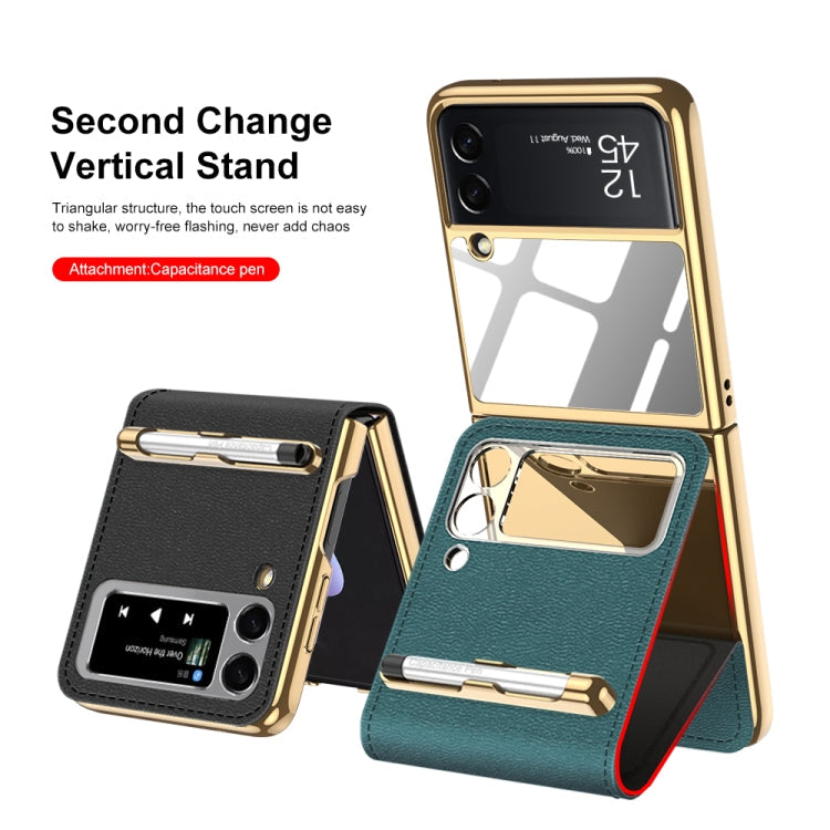 GKK Folding Beauty Bag Leather Case With Capacity Pen Samsung Z Flip3