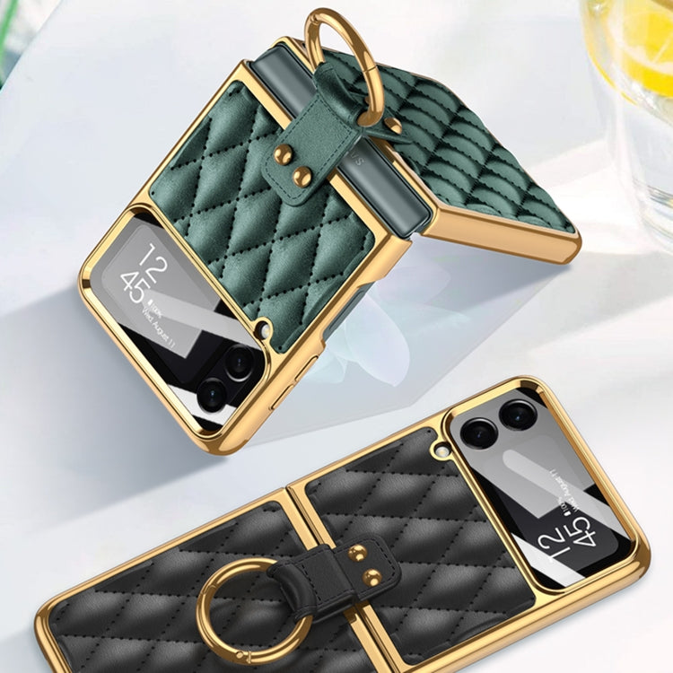 GKK Integrated Plating Leather Case with Ring Samsung Z Flip4