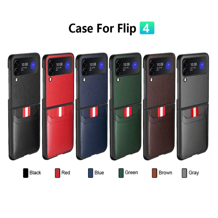 Litchi Texture Card Slot Leather Case Samsung Z Flip4