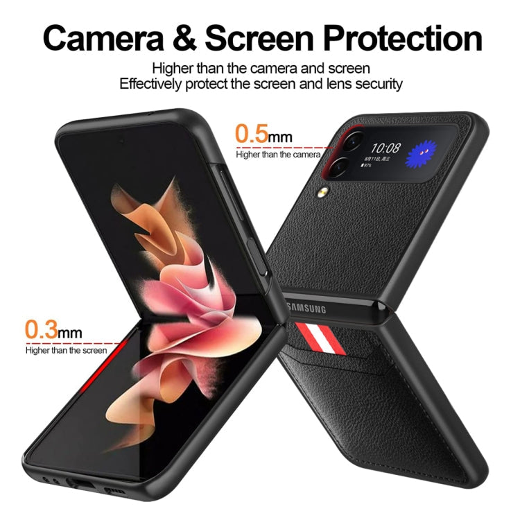 Litchi Texture Card Slot Leather Case Samsung Z Flip4