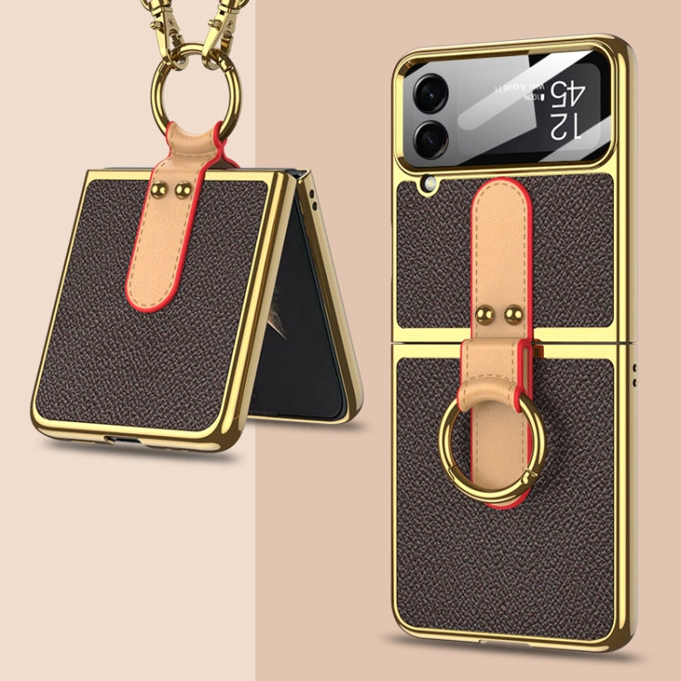 GKK Plating Leather Full Coverage Case Samsung Z Flip 4