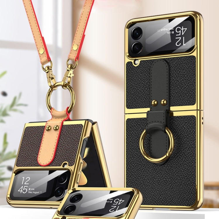 GKK Plating Leather Full Coverage Case Samsung Z Flip 4