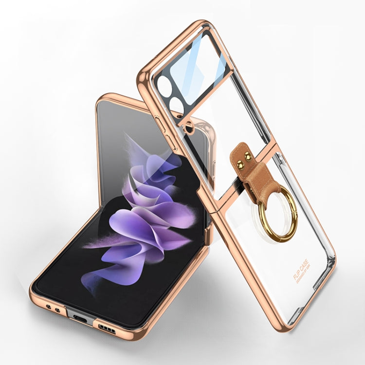 GKK Integrated Electroplating Transparent Case with Ring Samsung Z Flip4
