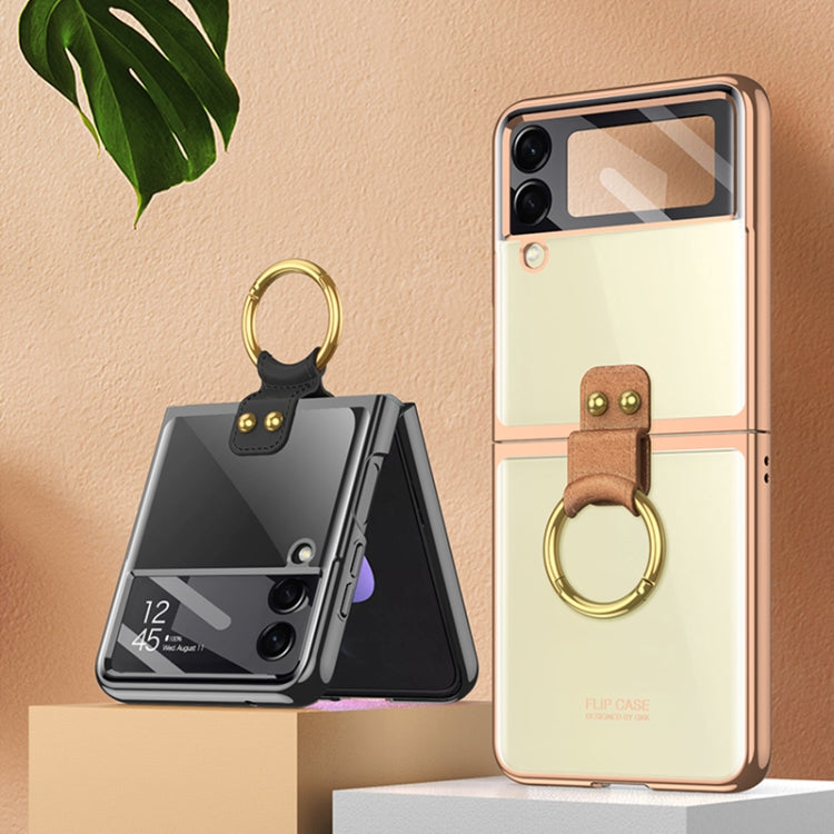 GKK Integrated Electroplating Transparent Case with Ring Samsung Z Flip4