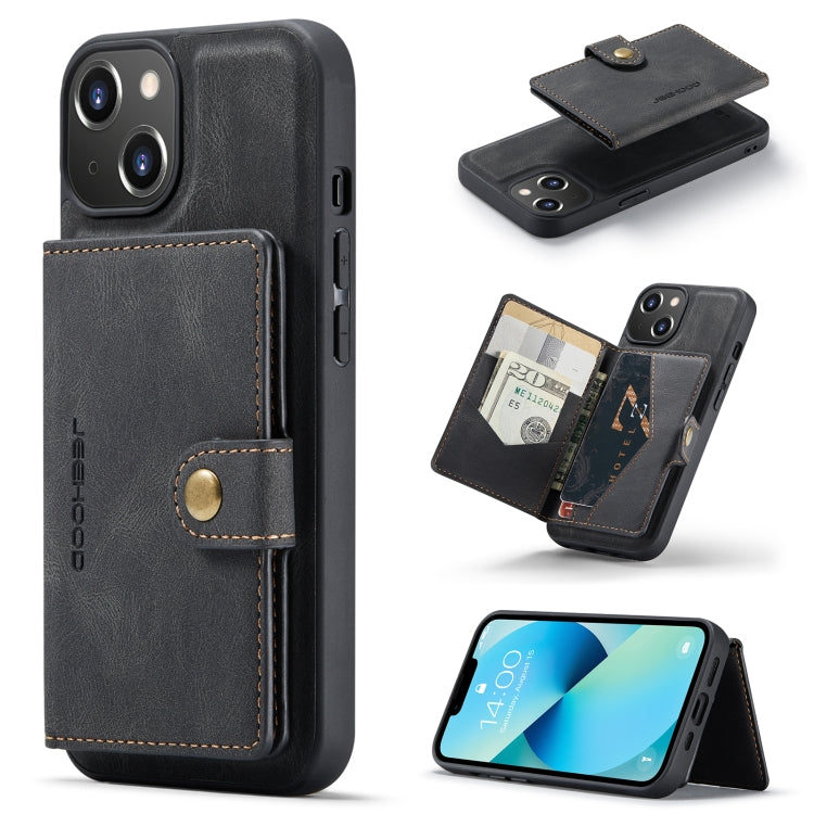 JEEHOOD Retro Magnetic Detachable Wallet Case iPhone 14 Plus