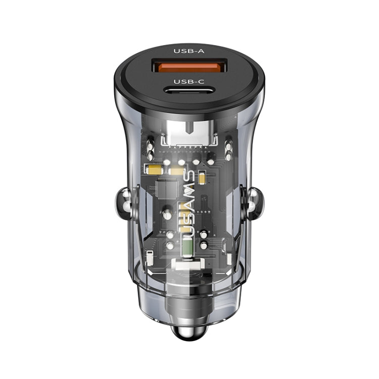 USAMS 30W Transparent Dual Port Mini Car Charger US-CC164 C32