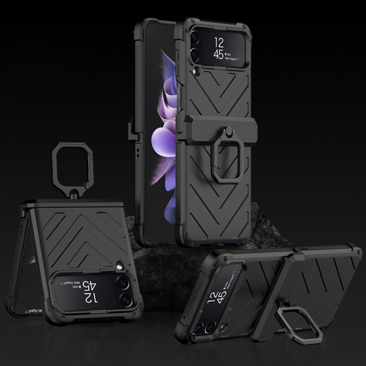GKK Sliding Camshield Magnetic Armor Flip Case with Ring Holder Samsung Z Flip4