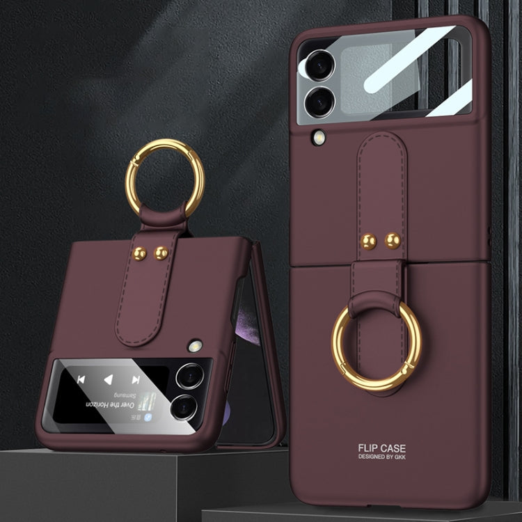 GKK Ultra-thin Full Coverage Flip Case with Ring Holder Samsung Z Flip4